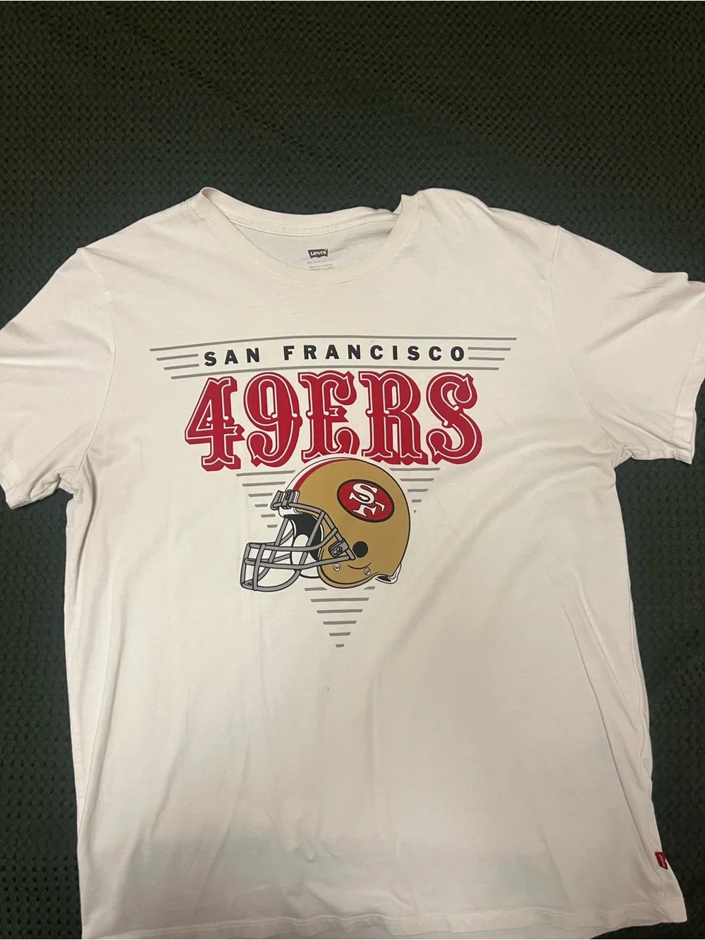 San Francisco 49ers Men Shirt XL White Levi's Graphic Print Helmet Sports